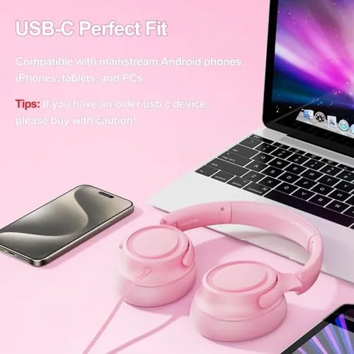 The ADOOPE Wired Over-Ear Headphones with USB C Connector, Hi-Fi Stereo in real use