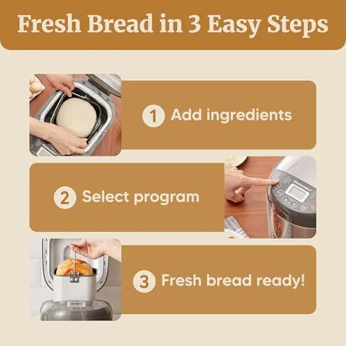 A finished golden bread loaf being removed from the bread pan
