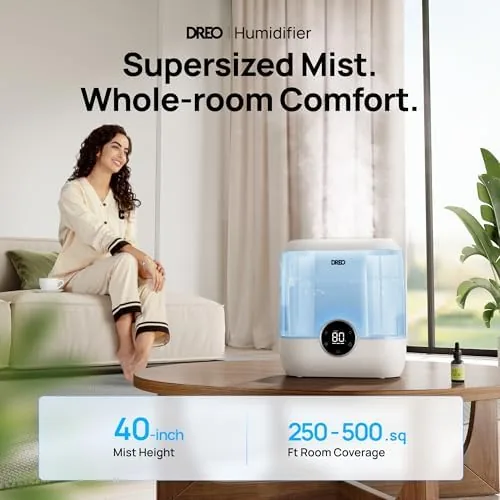Close look at the DREO Humidifiers for Bedroom, 6L Top Fill Supersized Cool Mist build quality