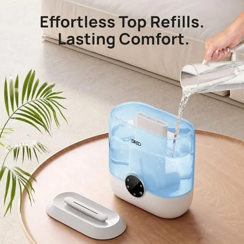 The DREO Humidifiers for Bedroom, 6L Top Fill Supersized Cool Mist in real use
