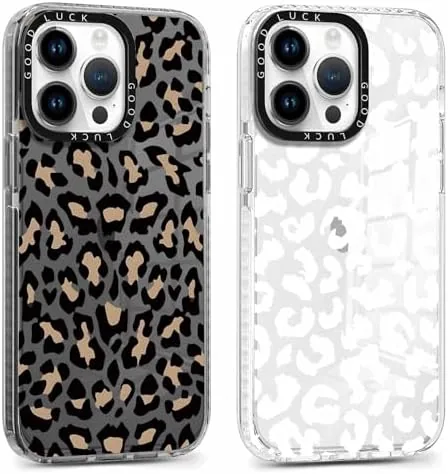 Overview of the 2 Pack Cute Clear Cheetah Phone Case for iPhone 11