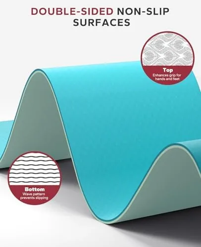 Detail shot of the HAPBEAR Large Yoga Mat - 72"x36"x6mm (1/4 inch), Extra Wide features