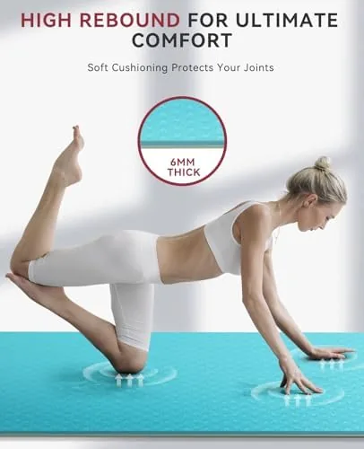 The HAPBEAR Large Yoga Mat - 72"x36"x6mm (1/4 inch), Extra Wide in real use