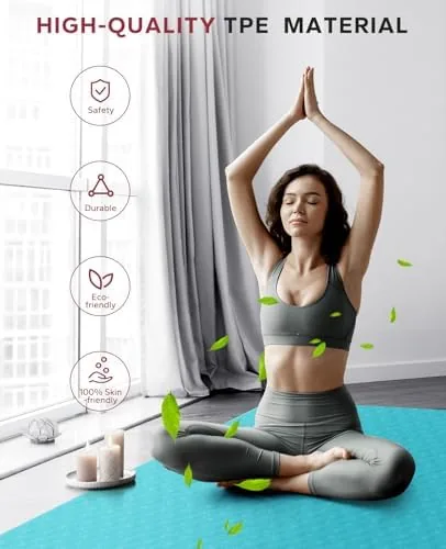 The HAPBEAR Large Yoga Mat - 72"x36"x6mm (1/4 inch), Extra Wide compared in context