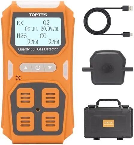 TopTes Guard-156 4 Gas Monitor Multi Gas Detector for H2S, CO, LEL, and O2 Review: Tested and Rated