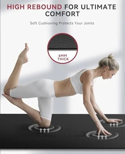 The HAPBEAR Large Yoga Mat - 72"x36"x6mm (1/4 inch), Extra Wide in real use