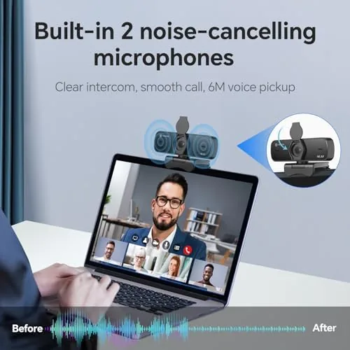 The 4K Webcam for PC with Dual Microphones, Autofocus USB Camera in real use