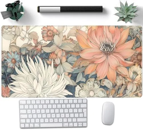 Japanese Floral Desk Mat Boho Aesthetic Flower Desk Matt for Desktop Large XXL Gaming Review: Tested and Rated