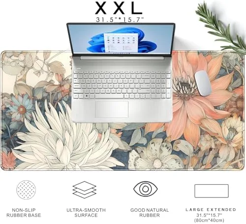 The Japanese Floral Desk Mat Boho Aesthetic Flower Desk Matt for compared in context