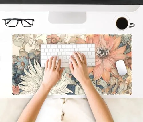 Testing the Japanese Floral Desk Mat Boho Aesthetic Flower Desk Matt for over two weeks