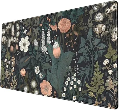 Testing the Dark Flower Desk Mat Floral Plants Mouse Pad Boho Aesthetic over two weeks