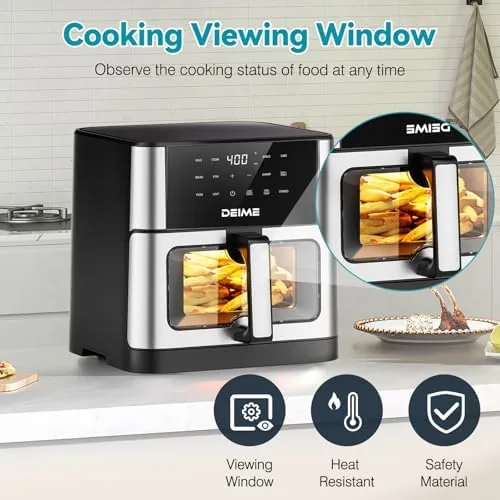 The DEIME Air Fryer 10.2 QT, 1700W Large Capacity with 10 in real use