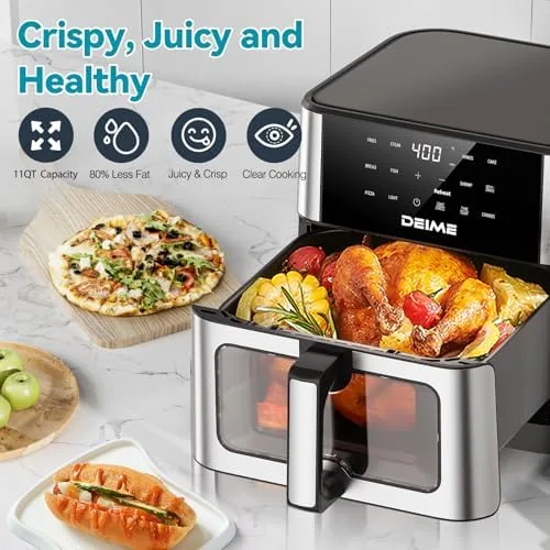 Another view of the DEIME Air Fryer 10.2 QT, 1700W Large Capacity with 10