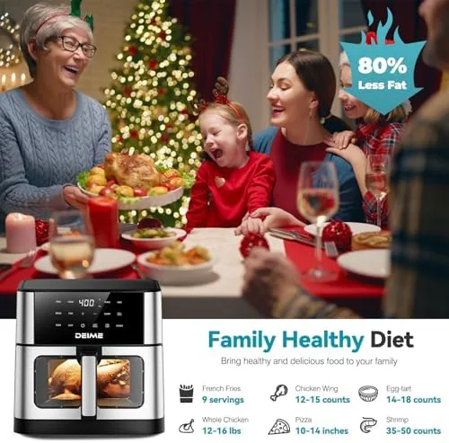 The DEIME Air Fryer 10.2 QT, 1700W Large Capacity with 10 compared in context