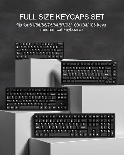 Another view of the Womier Double Shot PBT Keycaps Set 138 Keys Cherry Profile