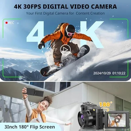 A close view of the camera controls, mode dial, and the 180 degree flip screen