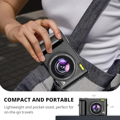 A travel scene photographed with the camera showing the compact size and zoom range