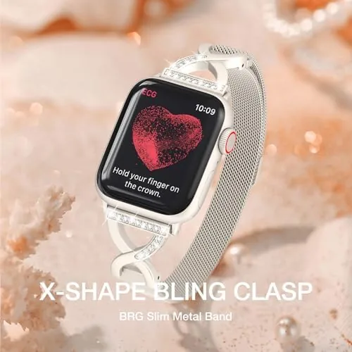 A close view of the X-shape clasp showing how the mesh passes through the metal frame