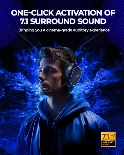 Headset app interface showing the 7.1 surround sound settings