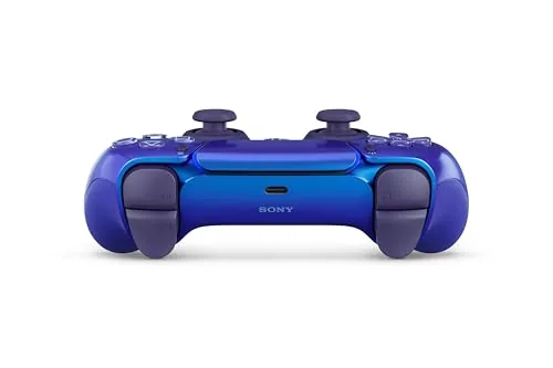 Chroma Indigo controller displayed on a shelf next to a headset