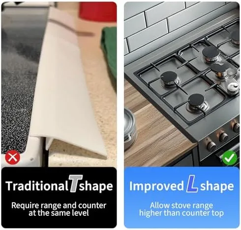 Clean countertop and range with the black gap covers in place