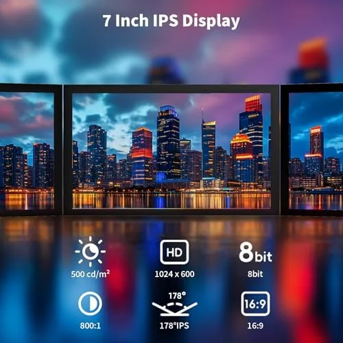 Close look at the CUQI 7 Inch Small Monitor, 1024×600 IPS Mini Monitor with build quality