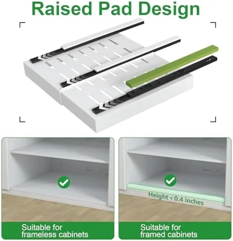 A comparison setup with the PAKETA organizer, a plastic shelf, and a drawer system