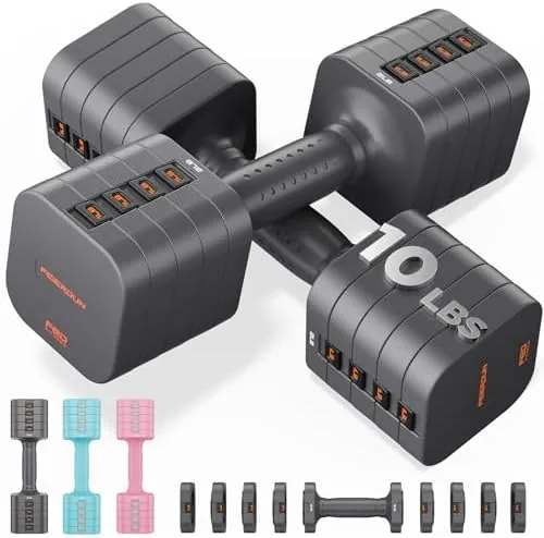 FEIERDUN DB3 5-in-1 Adjustable Dumbbell Set, 6LB/10LB Pair Adjustable Weights for Women at Home Review: Tested and Rated