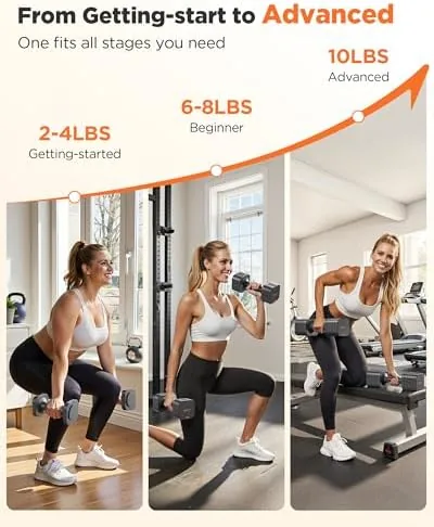 The FEIERDUN DB3 5-in-1 Adjustable Dumbbell Set, 6LB/10LB Pair Adjustable Weights in real use