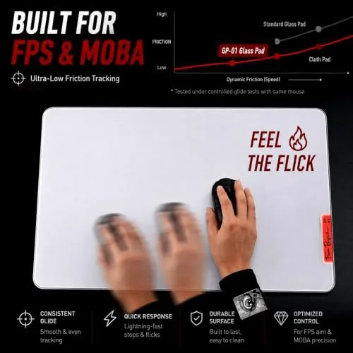 Another view of the Flash Beyond Glass Gaming Mouse Pad, 400 x 300 mm