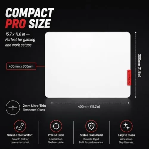 The Flash Beyond Glass Gaming Mouse Pad, 400 x 300 mm compared in context