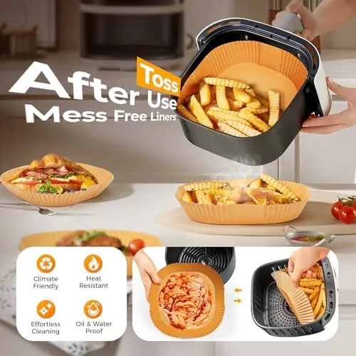 The 150 Pcs 8" Square Air Fryer Liners Disposable, Square AirFryers in real use