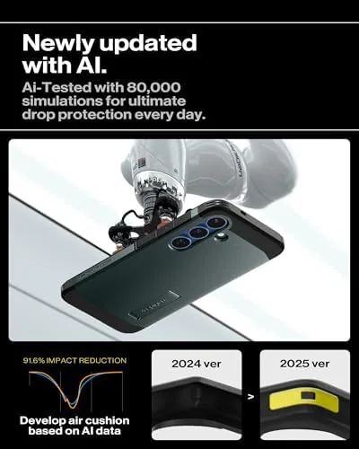 The Spigen for Galaxy S25 Case, Tough Armor MagFit [Kickstand] [Compatible in real use