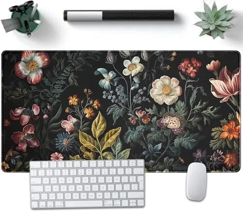 Floral Desk Mat Dark Academia Vintage Aesthetic Desk Pad Flower Plant Large Gaming Mousepad Review: Tested and Rated