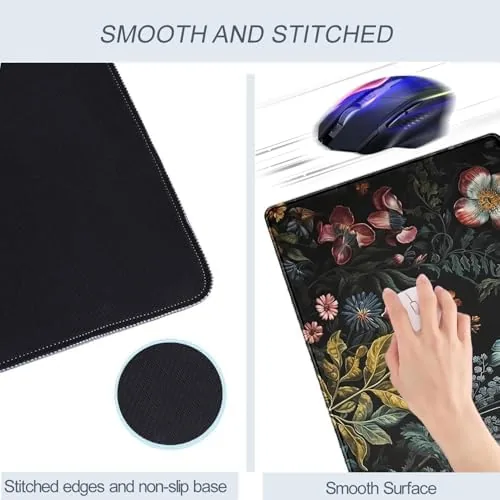 The Floral Desk Mat Dark Academia Vintage Aesthetic Desk Pad Flower in real use