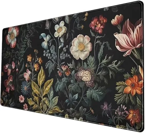 The Floral Desk Mat Dark Academia Vintage Aesthetic Desk Pad Flower compared in context