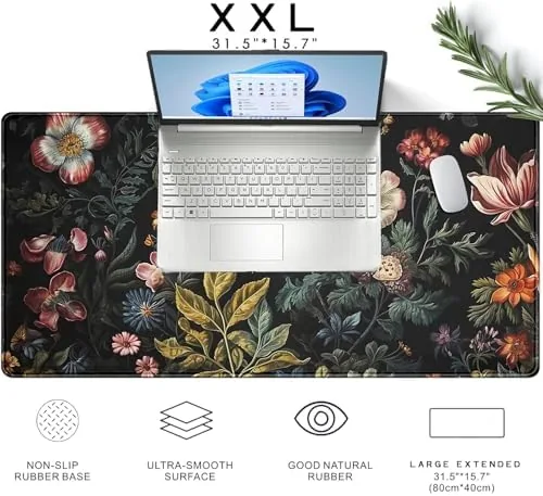 Testing the Floral Desk Mat Dark Academia Vintage Aesthetic Desk Pad Flower over two weeks