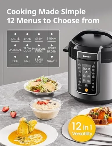 The ceramic inner pot lifted from the pressure cooker body