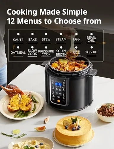 The nonstick inner pot held above the pressure cooker base