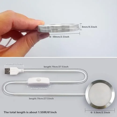 Close look at the LED Spotlight with Switch Indoor Mini Ultra-Thin 5V USB 3M build quality