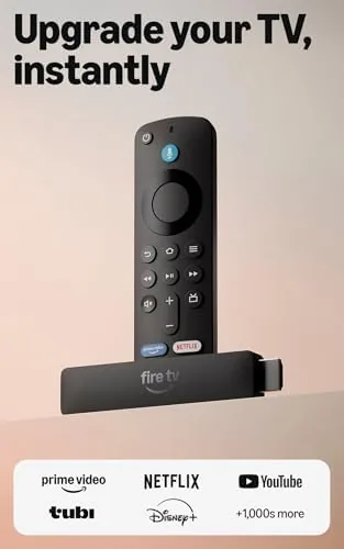 Amazon Fire TV Stick HD and Alexa Voice Remote on a table