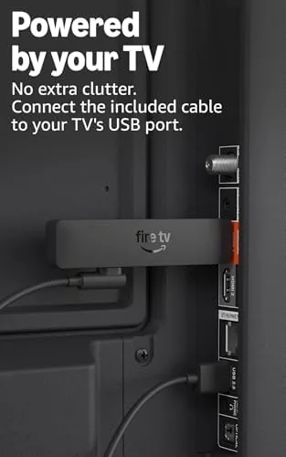 Television displaying the Fire TV home screen with streaming apps