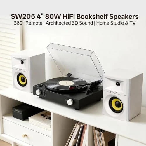 Close look at the Sanyun SW205 2.0 Bookshelf Speakers, Room-Filling Expanded Stage, Dual-DSP | build quality