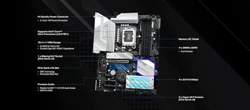 Rear I/O panel showing USB ports, WiFi antenna connectors, and Ethernet