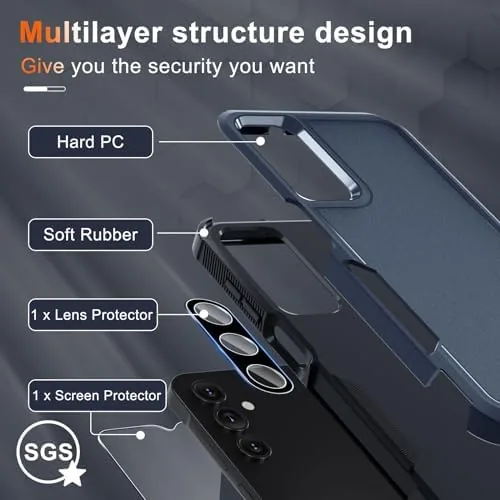Close look at the Case for Samsung Galaxy A16 5G,Full Body Heavy Duty Cover,Navy build quality