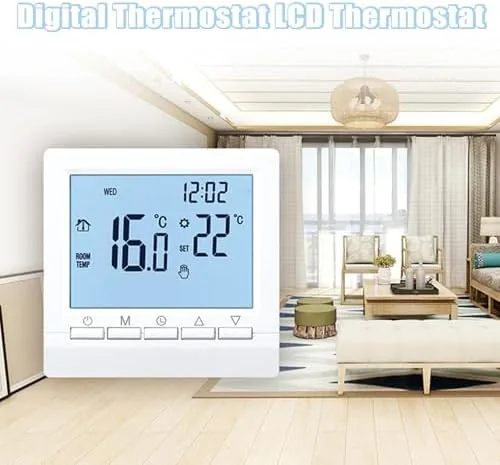Another view of the Flylin Week Programmable Thermostat, Digital LCD Display 0-95 | Temperature