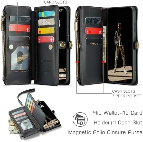 Close look at the Defencase for Samsung Galaxy A16 5G Wallet Case with Card build quality
