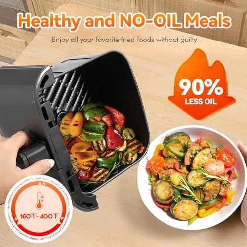 Another view of the 3 Qt Compact Air Fryer with Non-Stick Basket and Rack