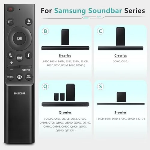 Close look at the Sound-bar-Remote-for-Samsung Soundbar Speaker System Replacement Surround | Sound Remote Control build quality