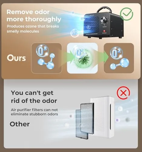 The Hadlook Ozone Generator 48,000mg, Ozone Machine Odor Removal, O3 Ionizer in real use